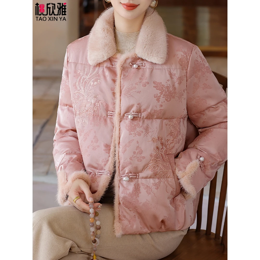 妈妈冬装外套新中式国风女装2025新款中老年棉衣女贵夫人保暖棉袄