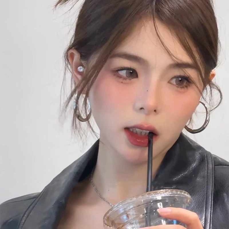 合金耳饰 方圆脸天菜经典简约大圈圈耳环 冷淡风气质耳圈女ins