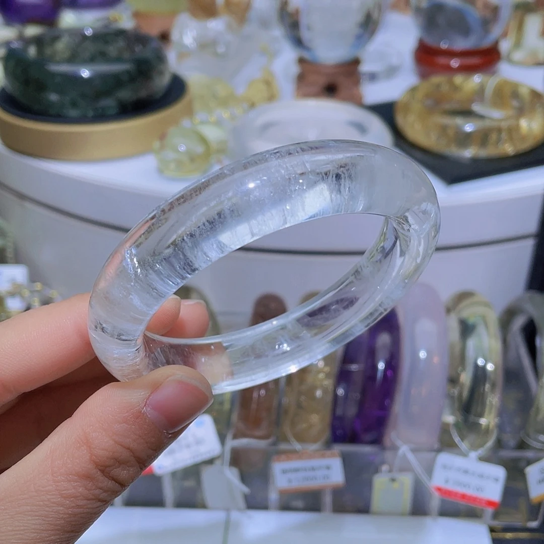 水晶手镯未镶嵌天然白水晶手镯