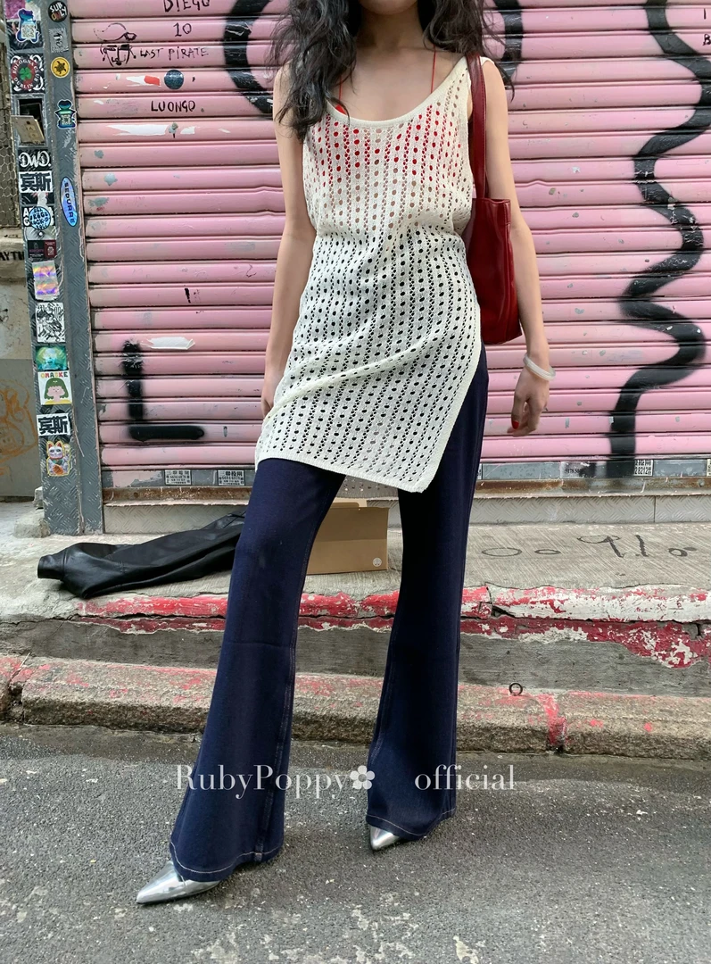 泡面卷儿【长腿搭子】高腰微喇牛仔裤女显瘦百搭长裤JR609AZ018U-1