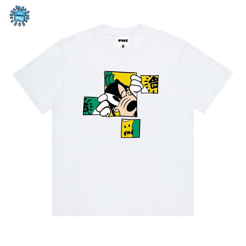 FNI Cooper系列（拼图高飞）卡通趣味纯棉短袖男女同款t恤新款发泡