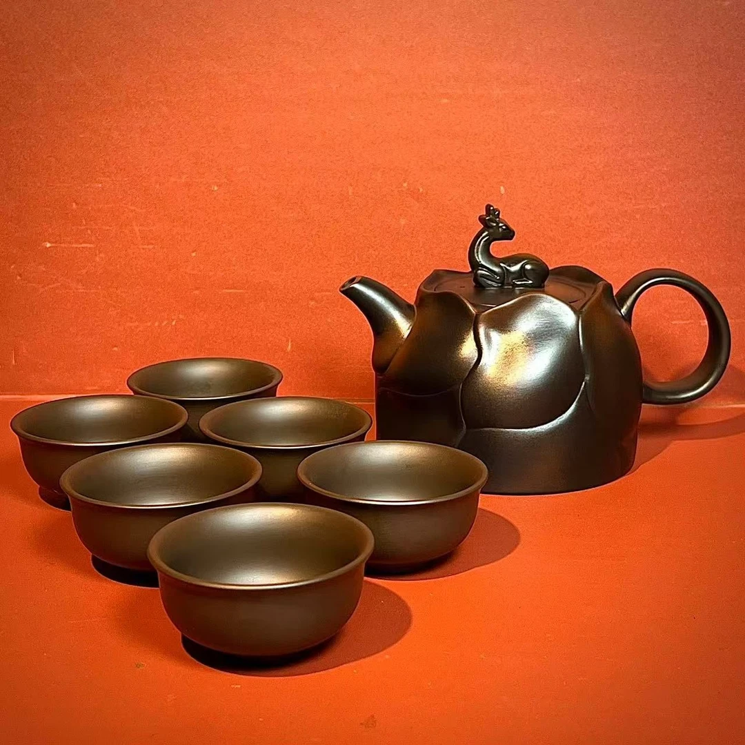 紫陶一鹿有你壶一壶六杯【安全包装】