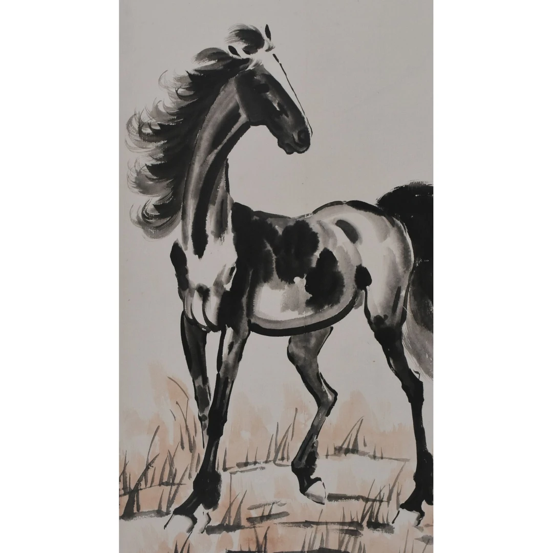 HM7236 立马图 94X51cm 纸本立轴