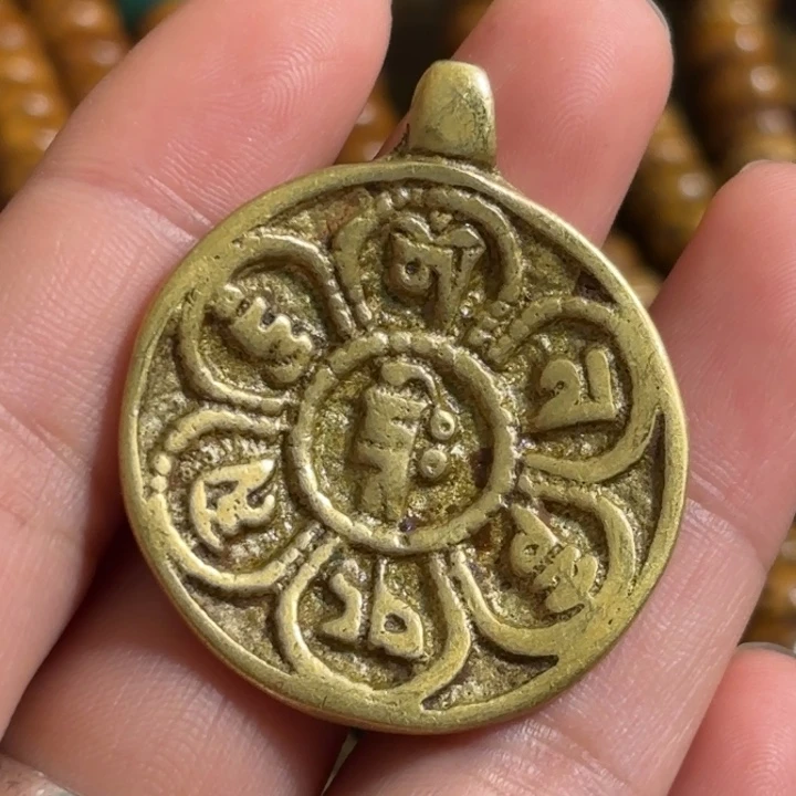 泥塑六字真言 藏传 黄利玛铜