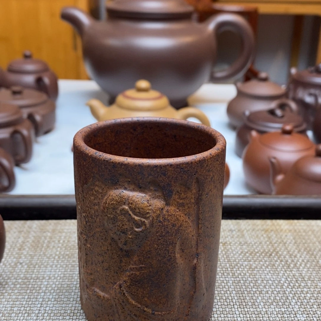 紫砂茶杯猫*哚140毫升高温麻子段