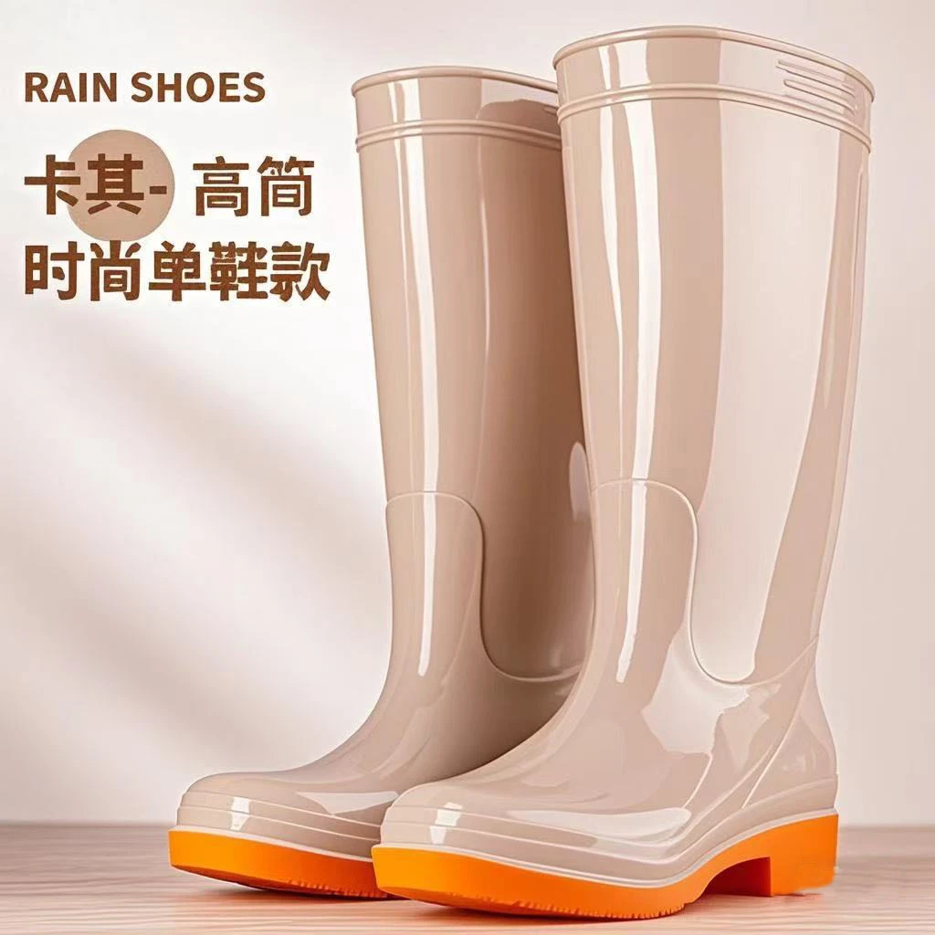 外贸女士成人雨鞋高筒中筒防水防滑胶鞋加棉厨房工作雨靴淘宝爆款