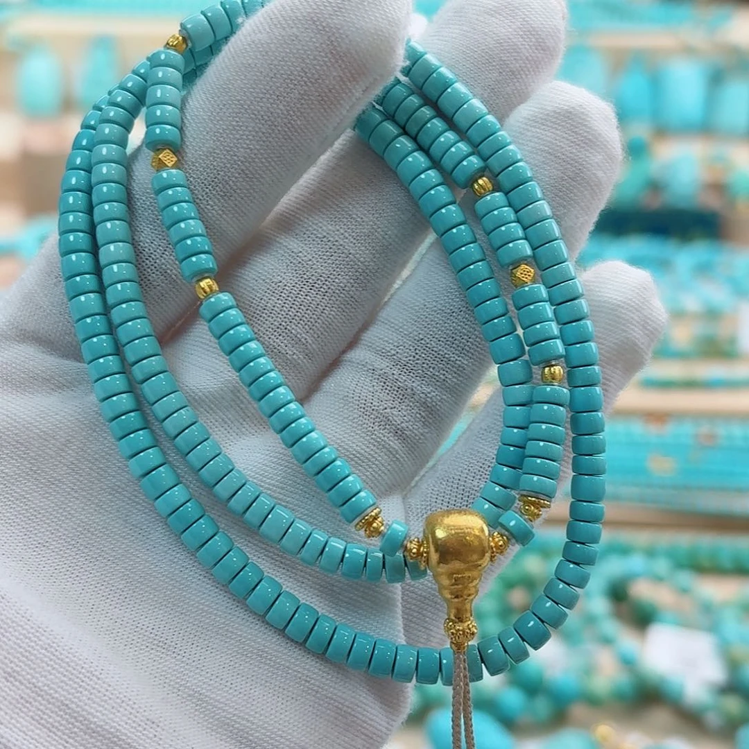 绿松石18K金镶嵌珠宝奇石4.3