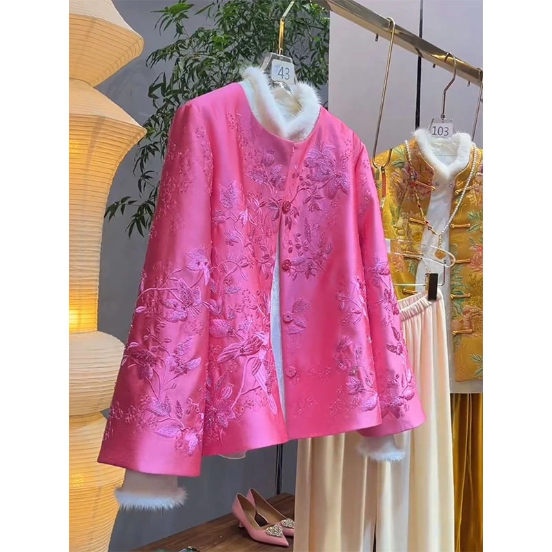 新中式女装刺绣外套2025新款今年流行气质高级感国风上衣传统服饰