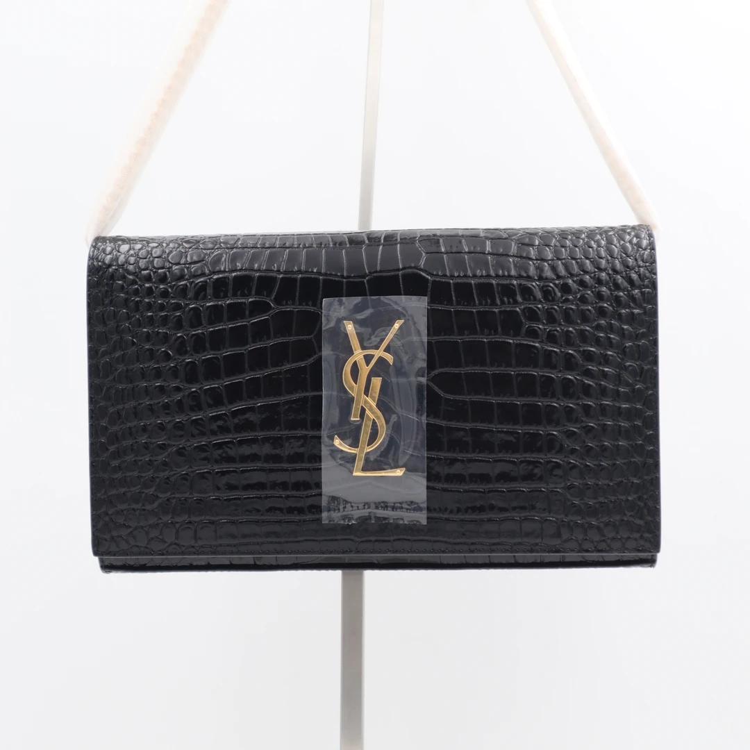 全新未使用 YSL/圣罗兰 【晶晶专属】kate woc鳄压黑金包/AS8400
