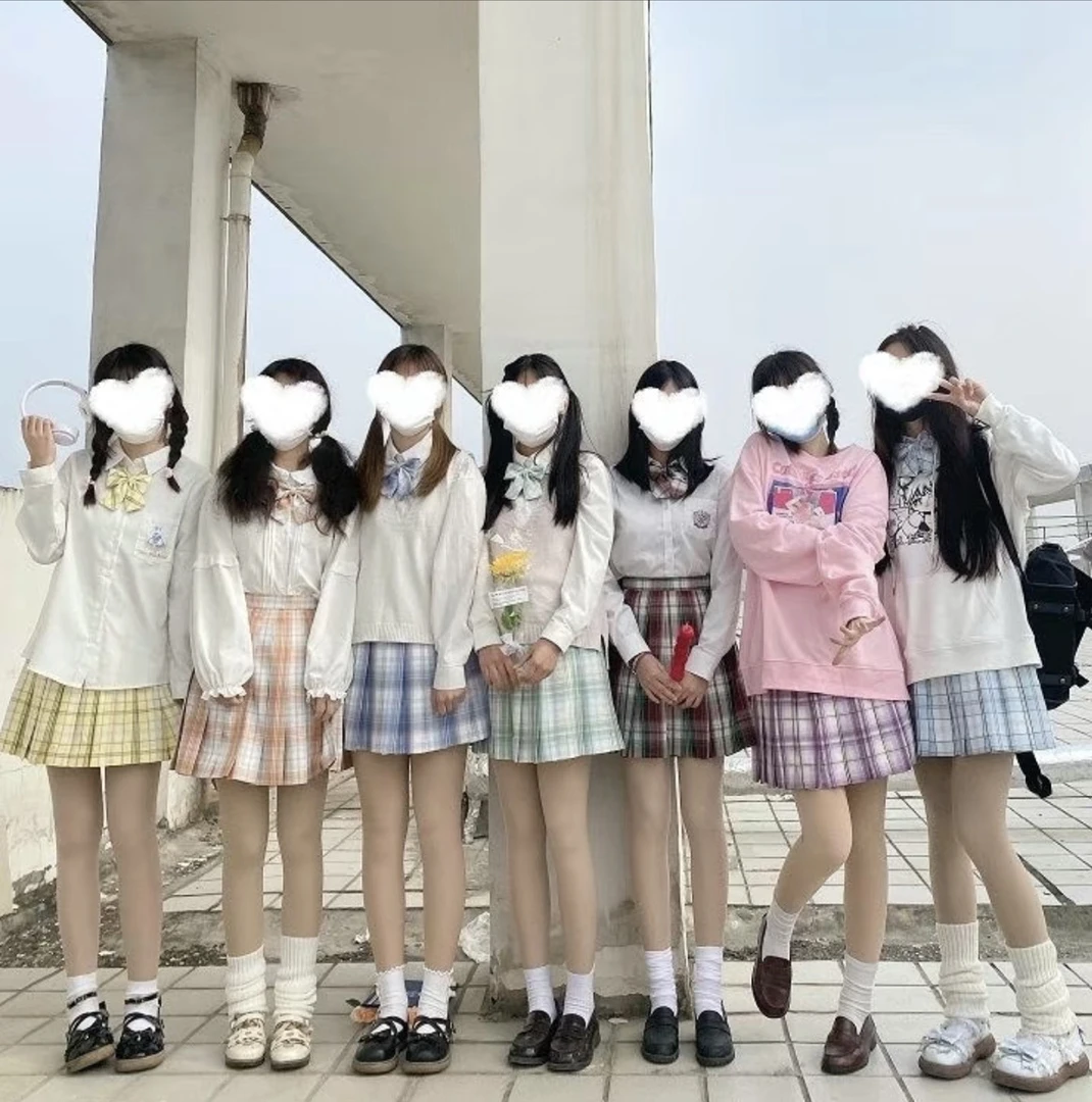 25年清仓JK制服格裙春秋气质长袖时尚百搭学生学院风日系黑色黑色