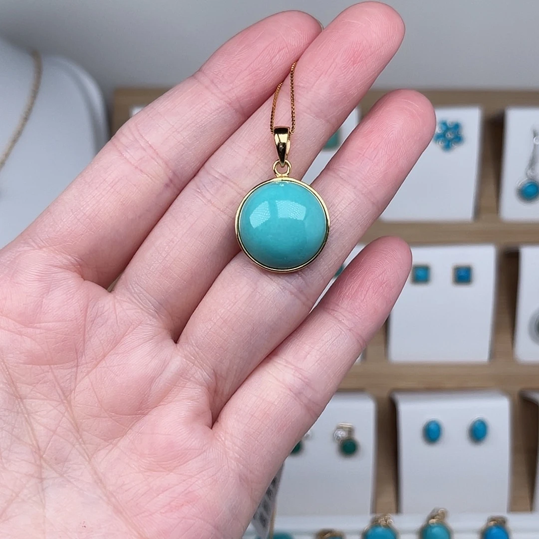 绿松石银S925镶嵌颈饰