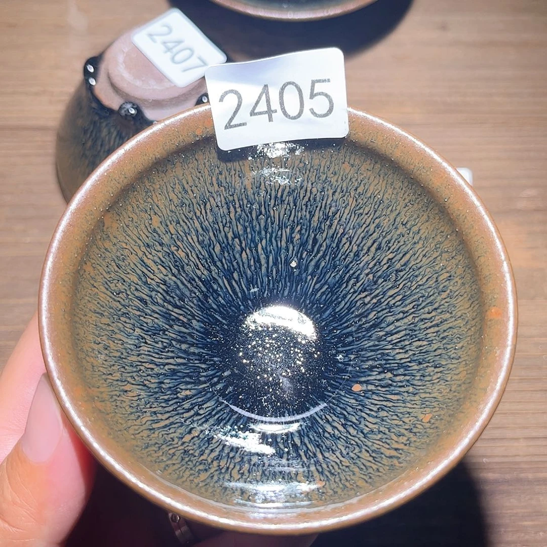 风***滴茶盏柴烧建盏2405（微瑕疵）