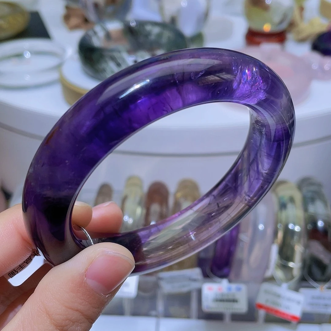 水晶手镯未镶嵌天然乌拉圭紫水晶手镯