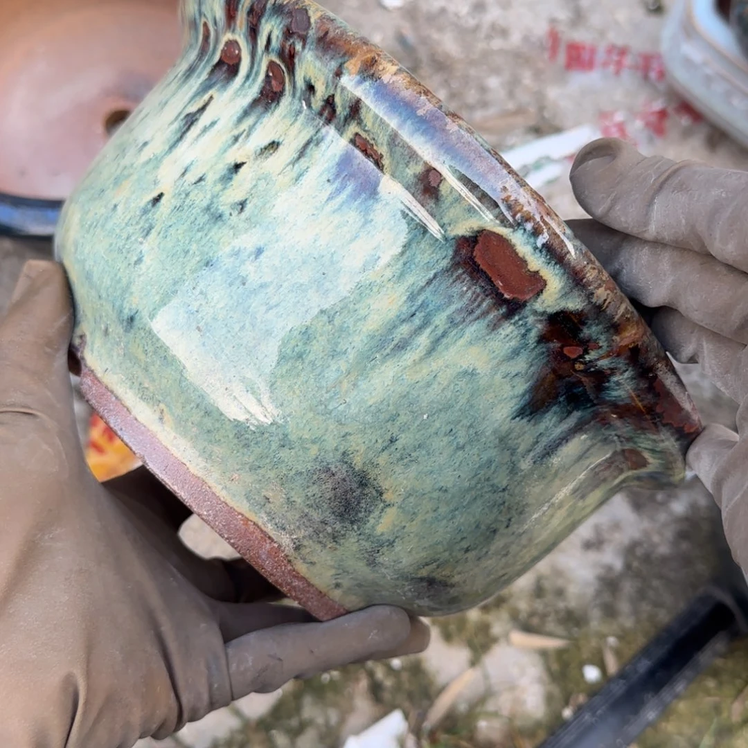 紫砂花盆大**形瑕疵品