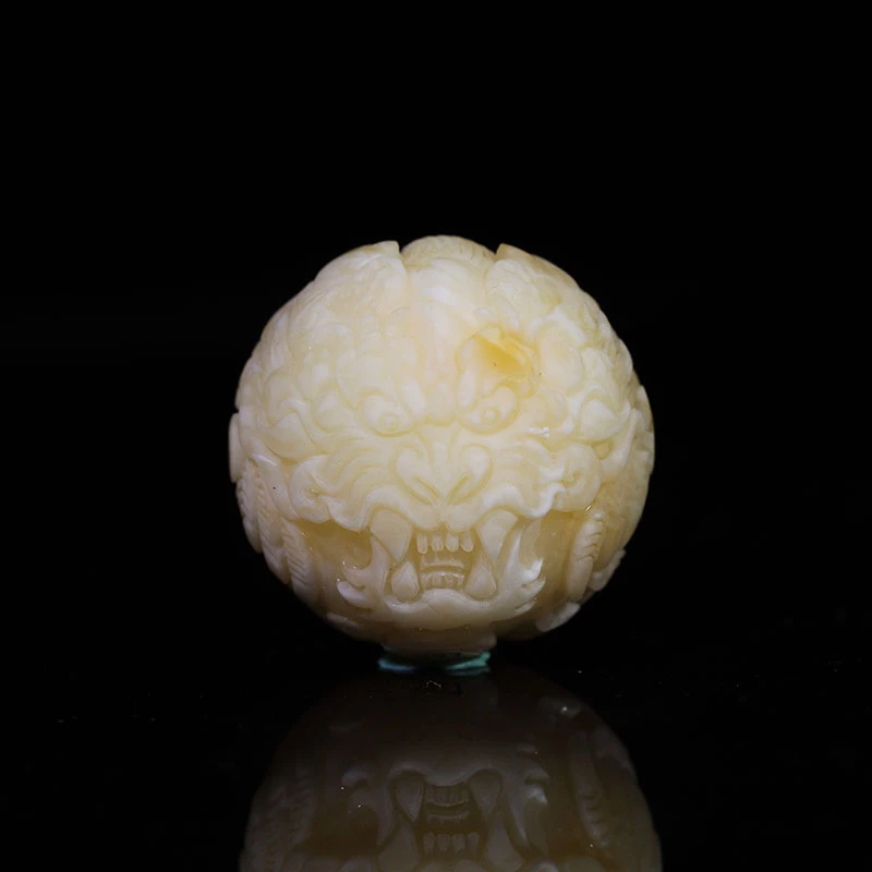 27m蜜蜡龙珠锁骨珠天然原矿一物一图精工雕刻单珠顶珠蜜蜡配饰x97