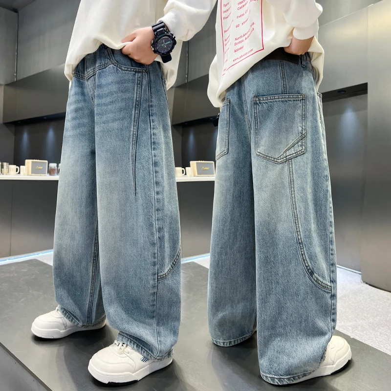 男童牛仔裤春秋潮搭2025款中大童秋装休闲直筒裤儿童时髦秋季长裤