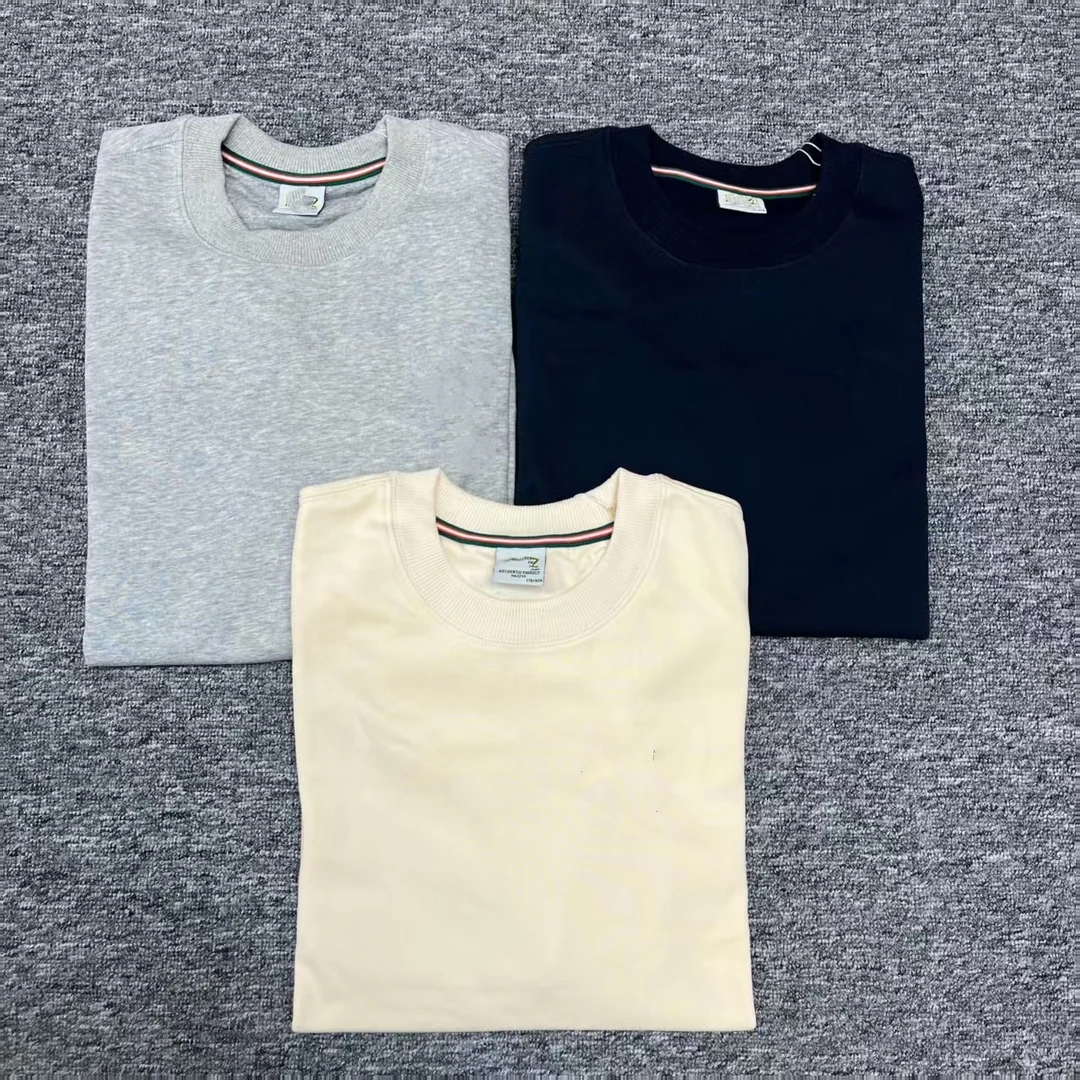 三色小狗毛圈男士圆领卫衣