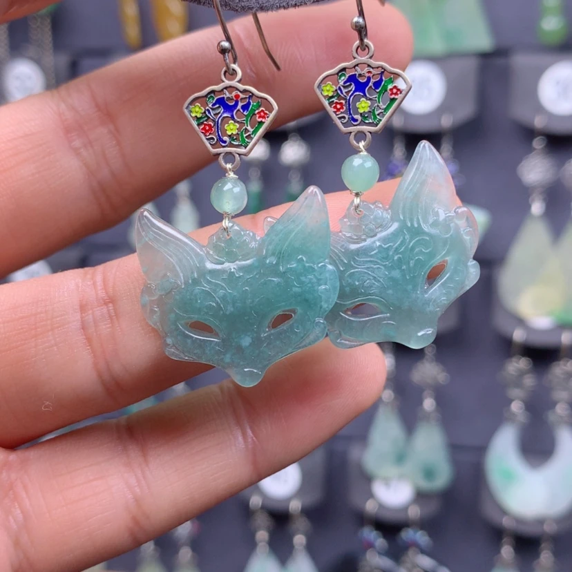 【闪购商品】翡翠银S925镶嵌耳饰