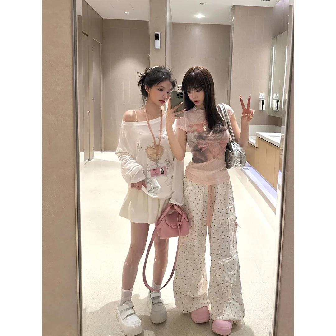 韩版夏季新款长袖防晒罩衫性感纯欲风百搭薄款t恤女宽松显瘦上衣