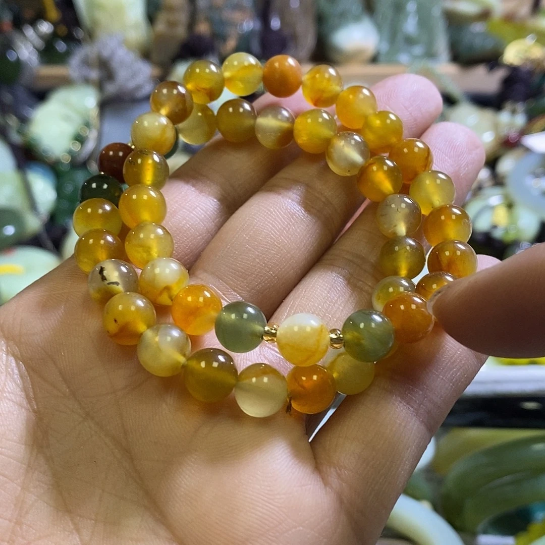 未镶嵌岫玉手链一条多样性发货