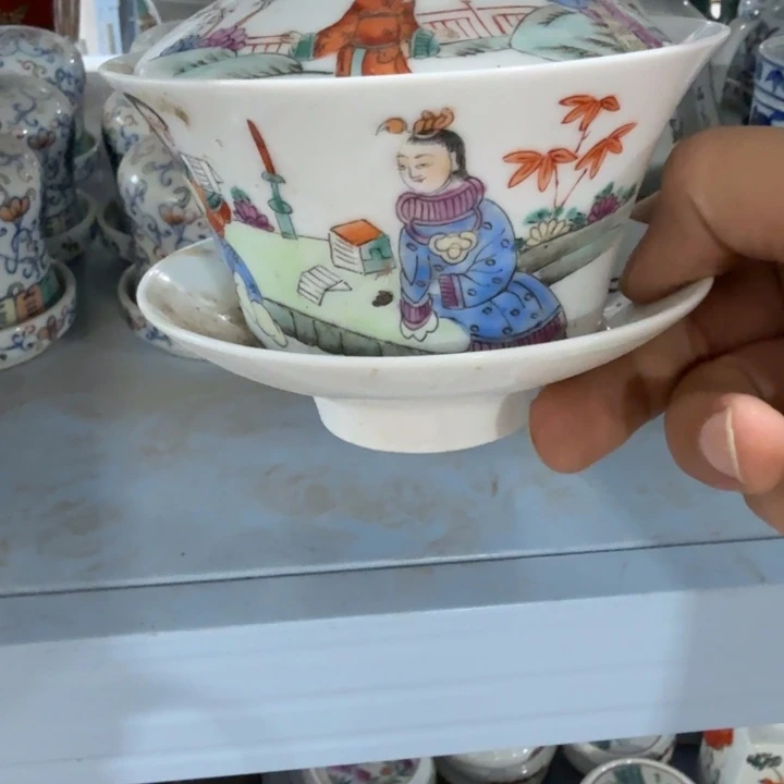 瓷片摆件手绘瓷器全部处理