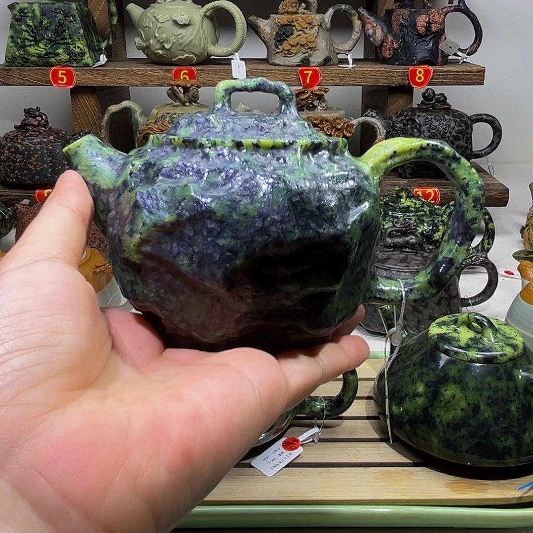 大***青石材藏玉药王石精品随形壶