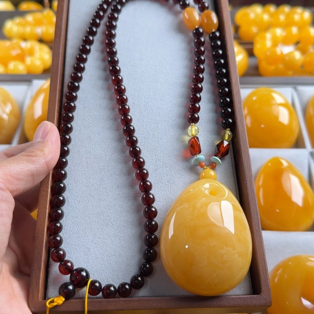 蜜蜡毛衣链未镶嵌