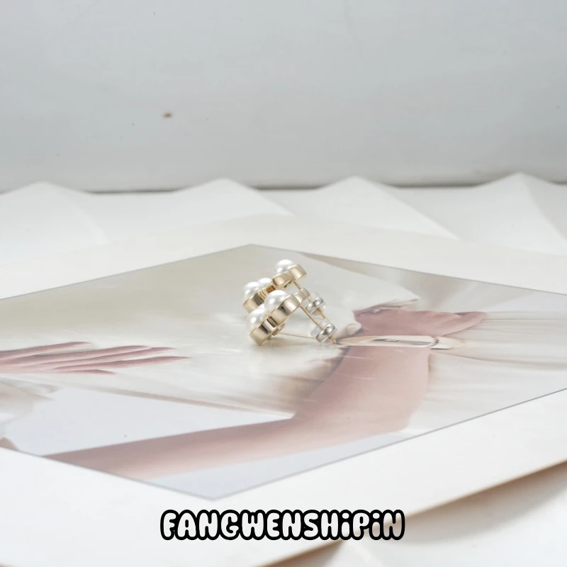 铜合金仿珍珠耳饰 【镀K金】【925银针】耳环3745