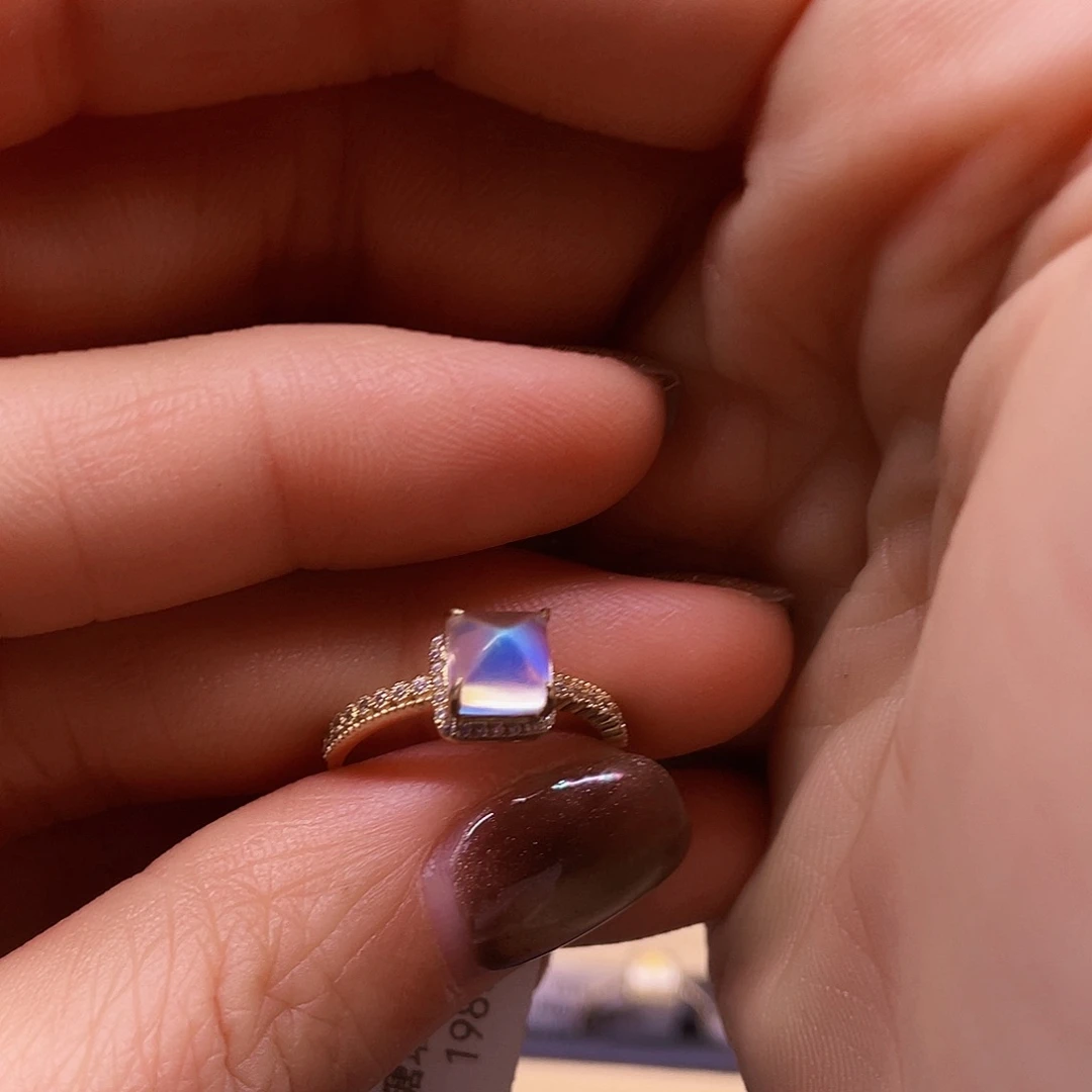 树***L长石未镶嵌戒指戒指