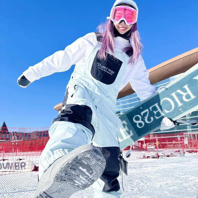 RAWRWAR滑雪裤男女同款透气耐磨背带裤滑雪衣连体户外休闲