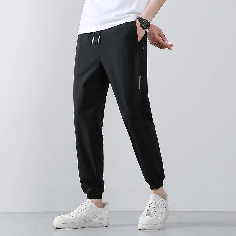 JEEP吉普弹力透气速干裤男士夏款百搭薄款透气宽松冰丝直筒休闲裤