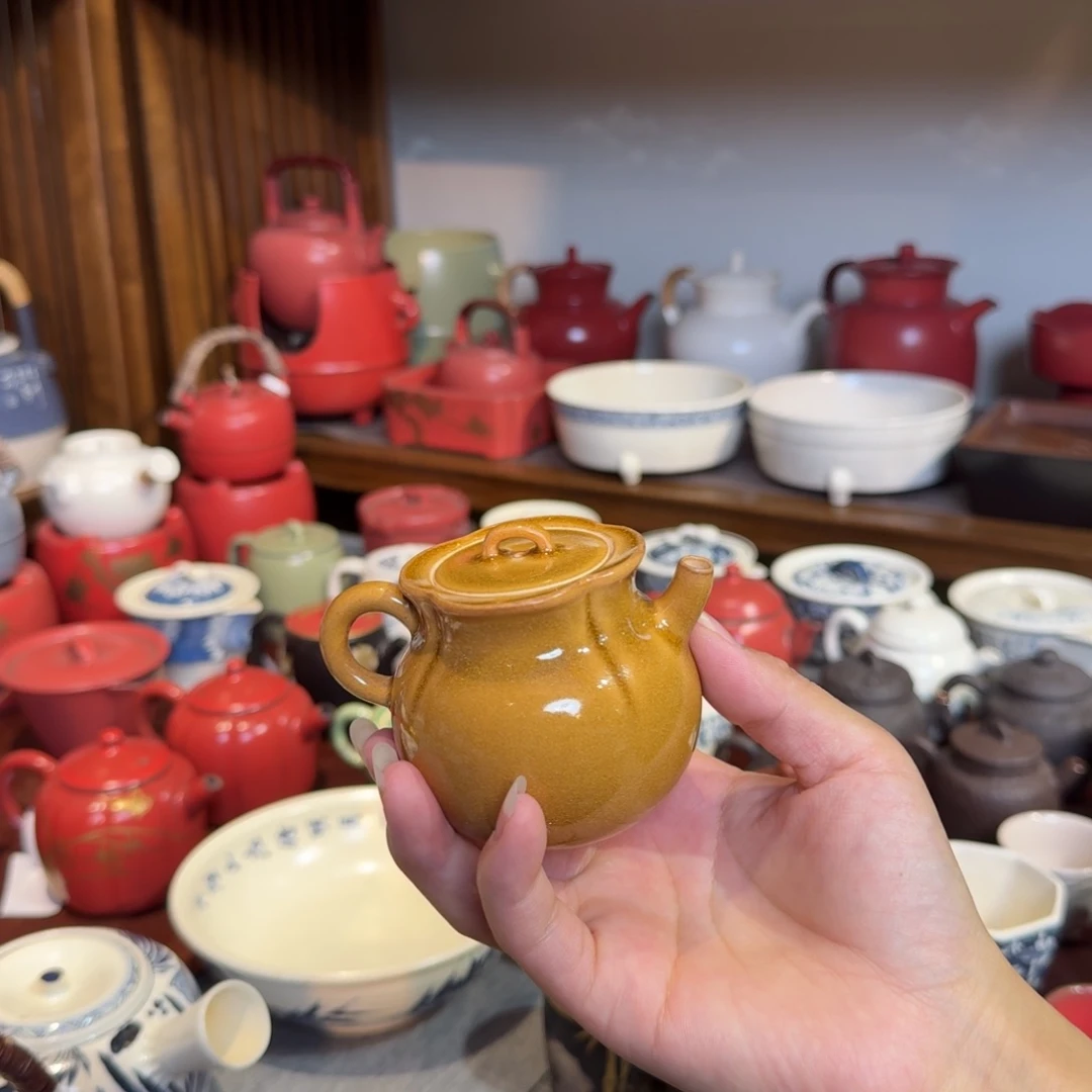 岁***慢青花瓷梵山堂陶壶福袋小品壶