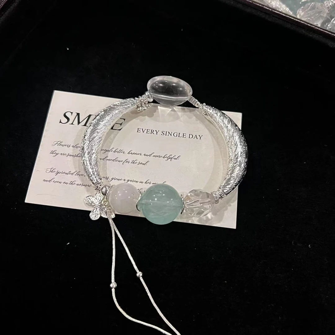 D512 17mm绿萤石重工设计款手串 多样性发一