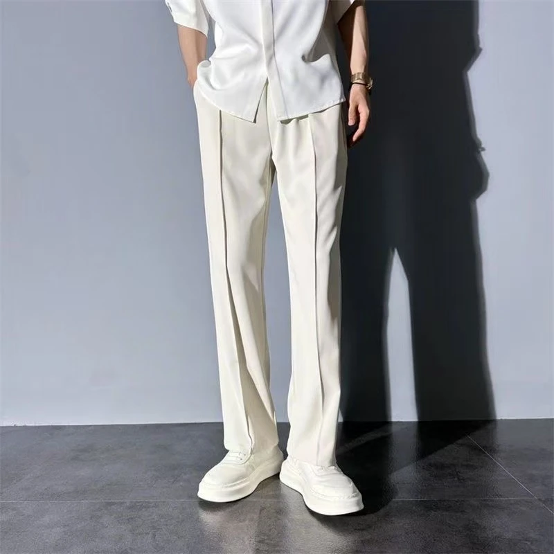 休闲裤男士垂感直筒裤百搭时尚休闲裤夏季新款抽绳宽松直筒休闲裤