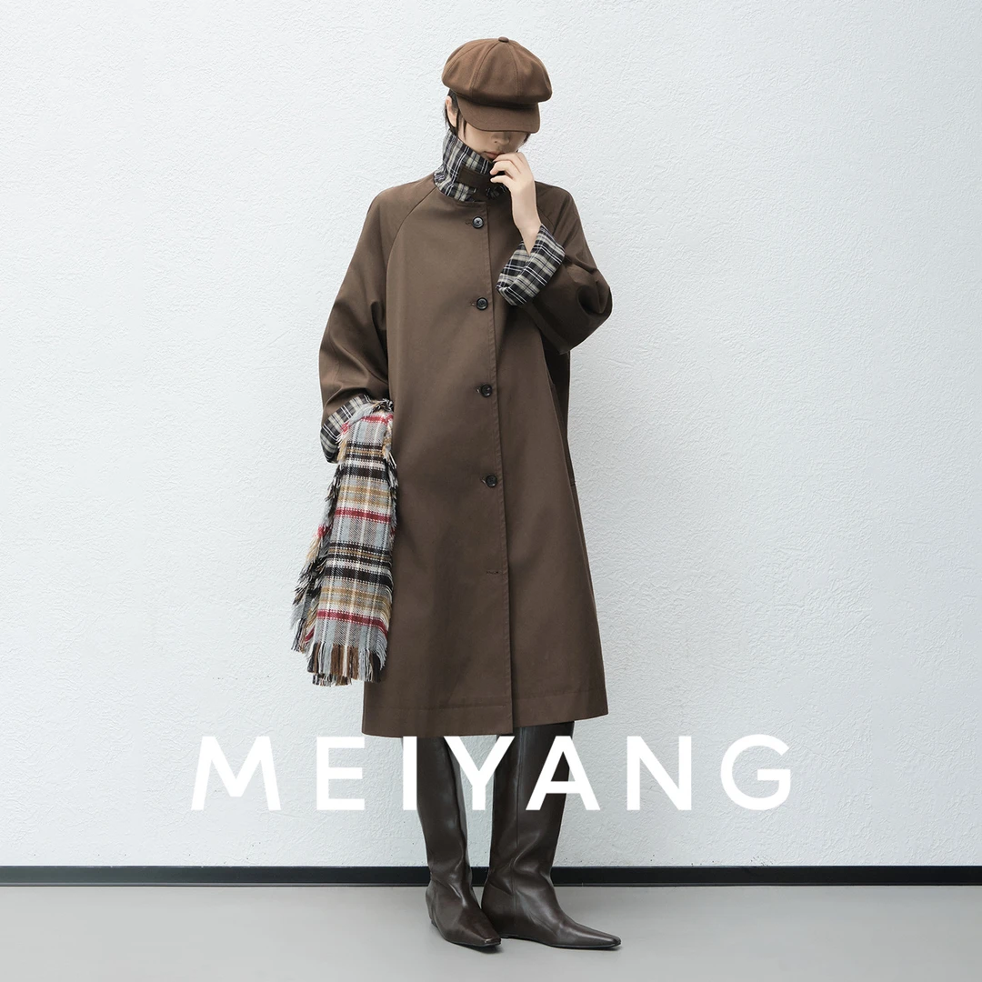 A美洋MEIYANG 晨雾二号风衣【商场同款】105+英伦复古格纹外套-周一