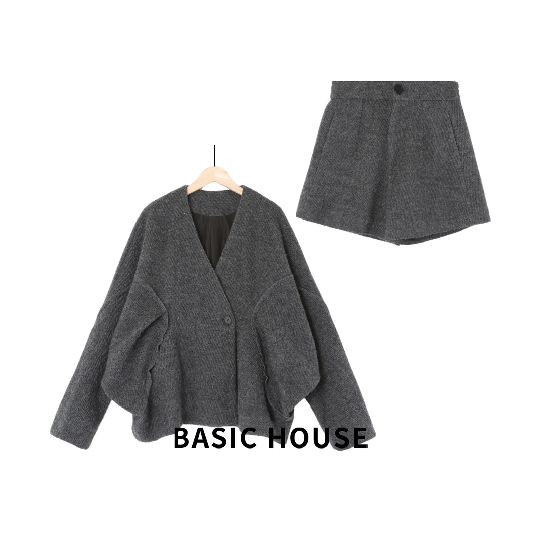 Basic House/百家好休闲气质TS设计师百搭气质时尚套装DD238-3