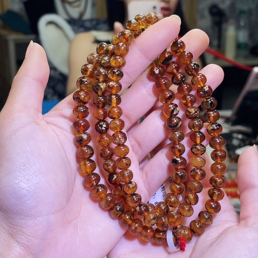 未镶嵌琥珀裸石8血蜡妖108