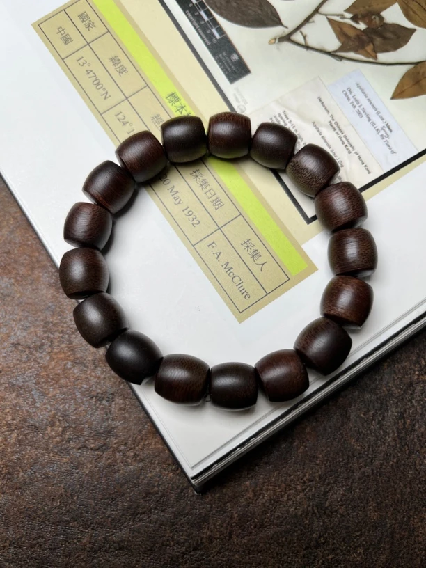 【晋级宠粉】富森红土老料沉水级沉香手串12mm桶珠男士原木手链