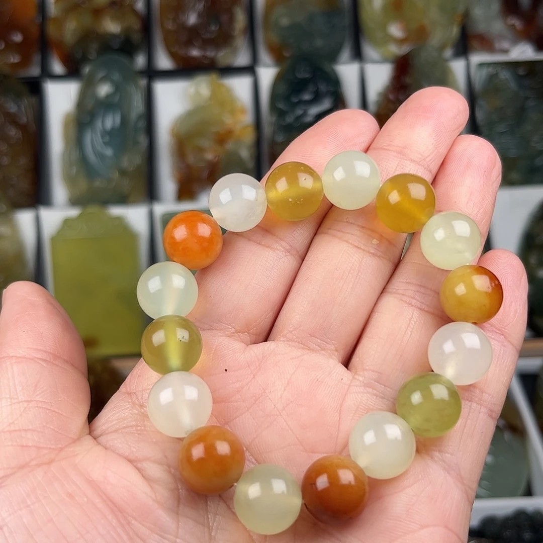 蛇纹石玉手链合金