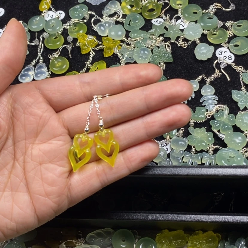 【闪购商品】蛇纹石玉挂件耳饰耳环项链未镶嵌