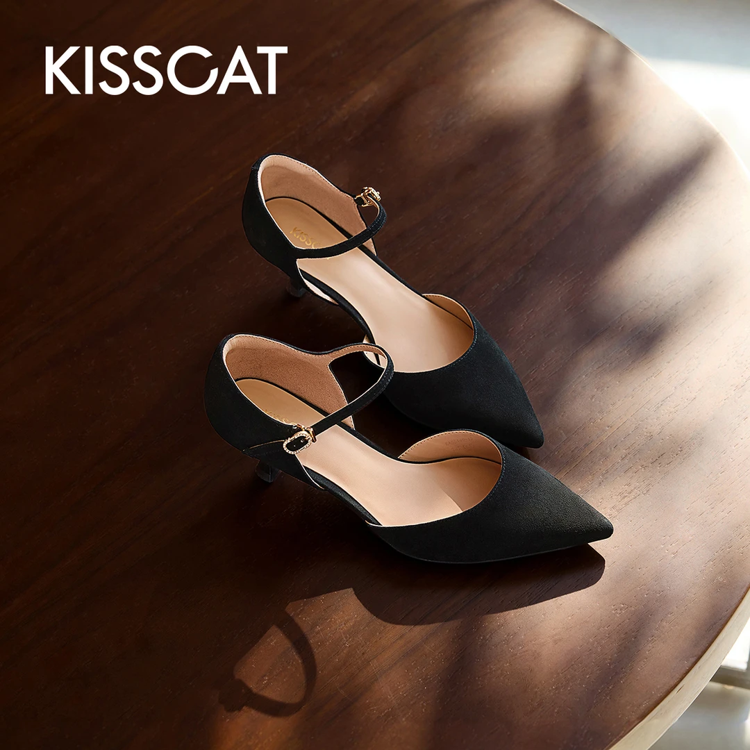 接吻猫【华尔兹】25年夏季时尚通勤气质优雅尖头浅口单鞋KA65149-12