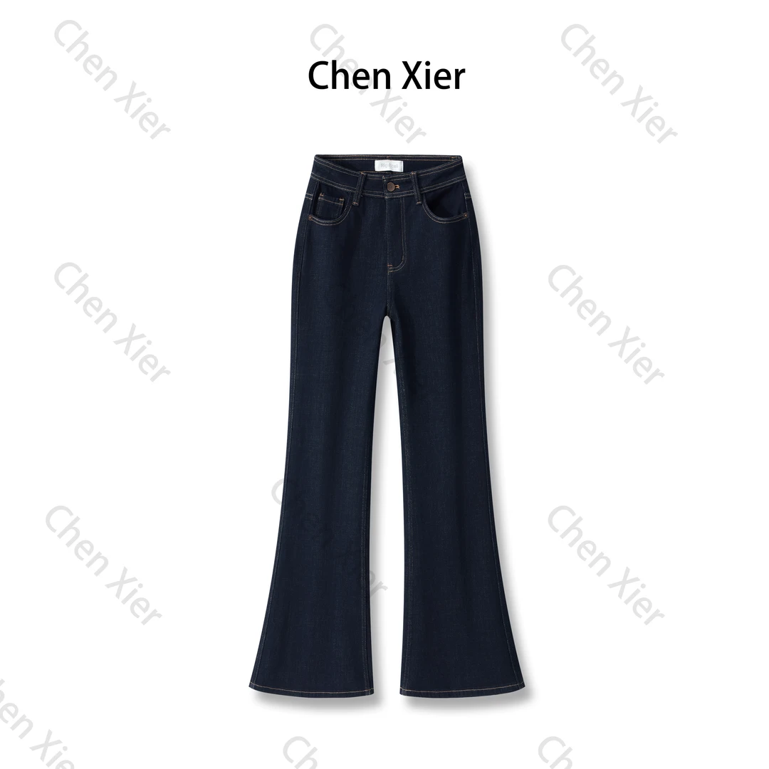 超模裤 丹宁原色不掉色显瘦宽松直筒微喇女牛仔裤