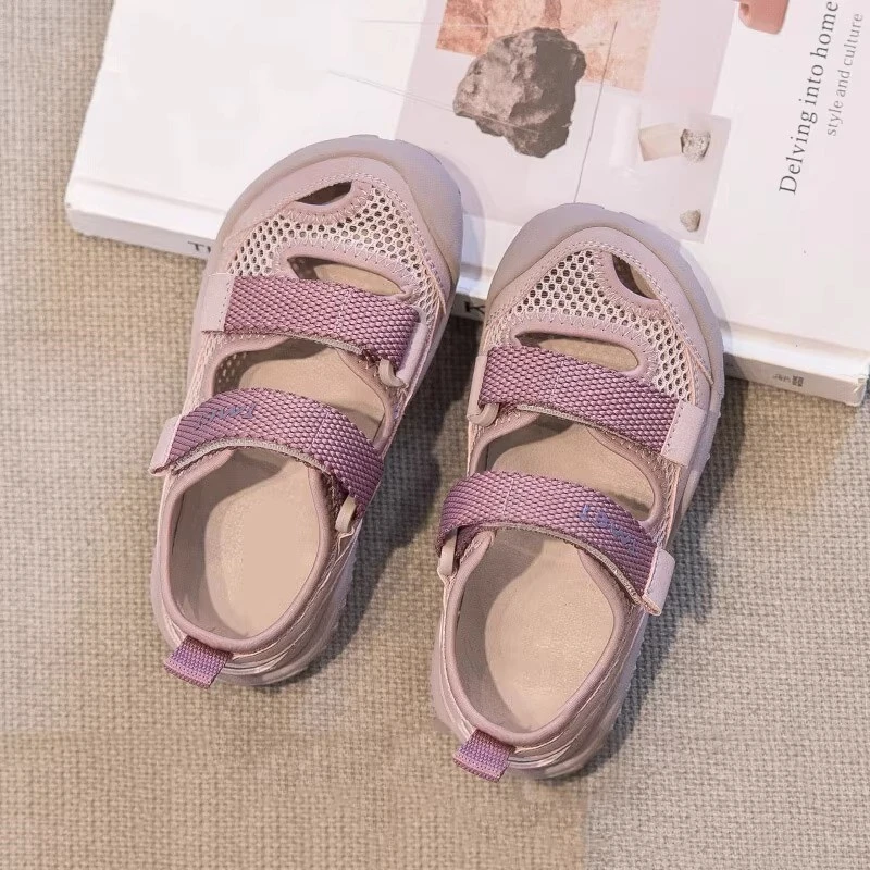 儿童运动凉鞋女童透气镂空包头鞋子2025夏季新款男童韩系宝宝网鞋