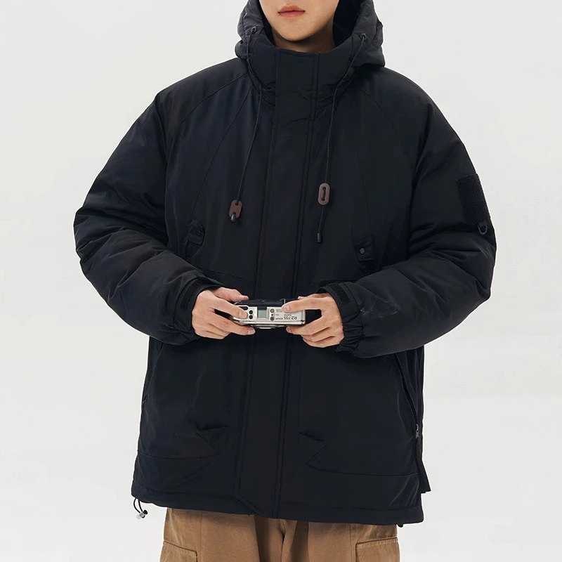 GS潮流男士工装棉服冬季加厚保暖简约棉衣外套冬装新款男宽松棉袄