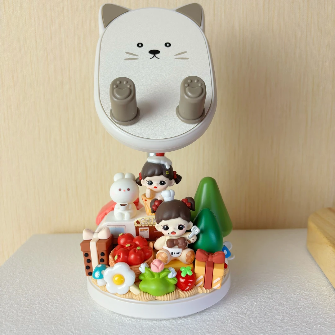 手机支架DIY手工萌粒手机桌面摆件