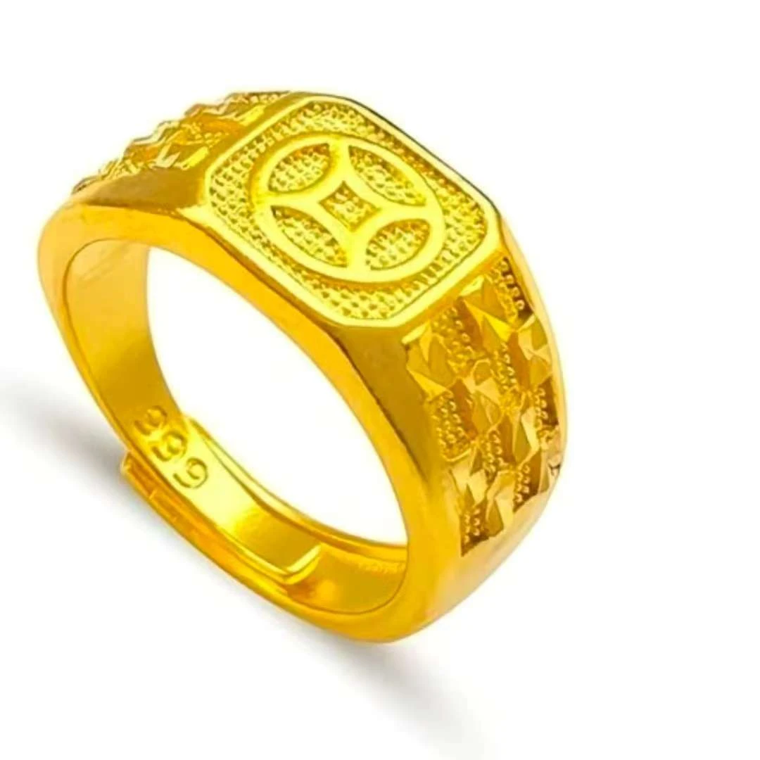 合金戒指  （金钱纹戒）热卖中 轻奢百搭休闲时尚