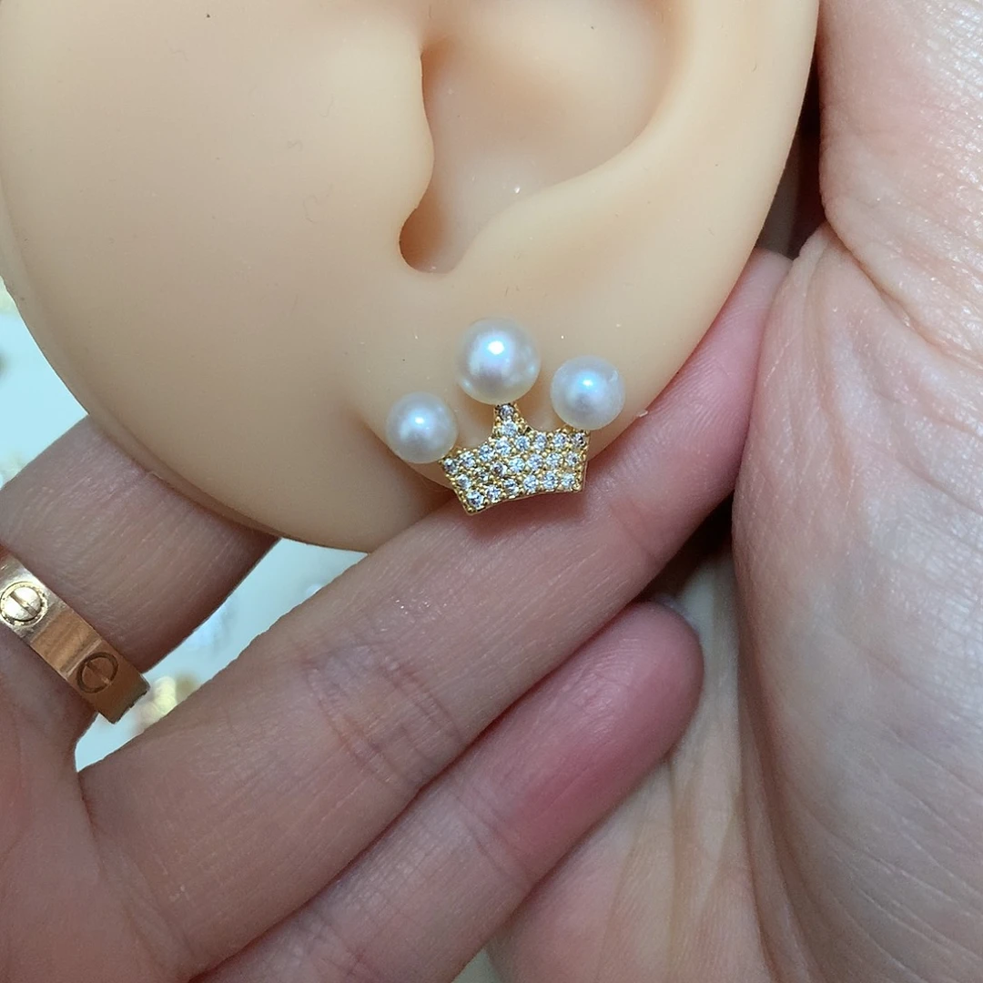 淡水珍珠耳饰合金