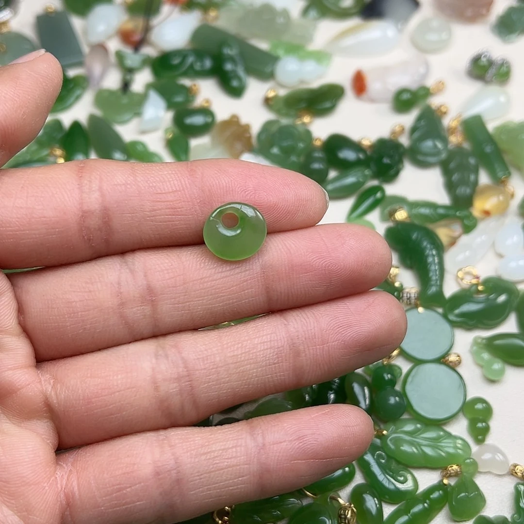 和田玉（碧玉）玉坠未镶嵌安*