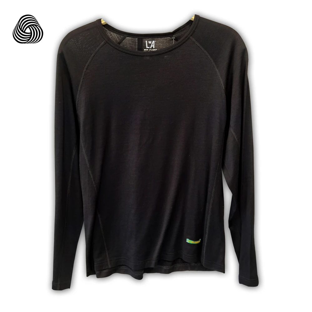 LA瑞典美利奴羊毛户外休闲速干排汗大圆领速干T恤舒适天然保暖