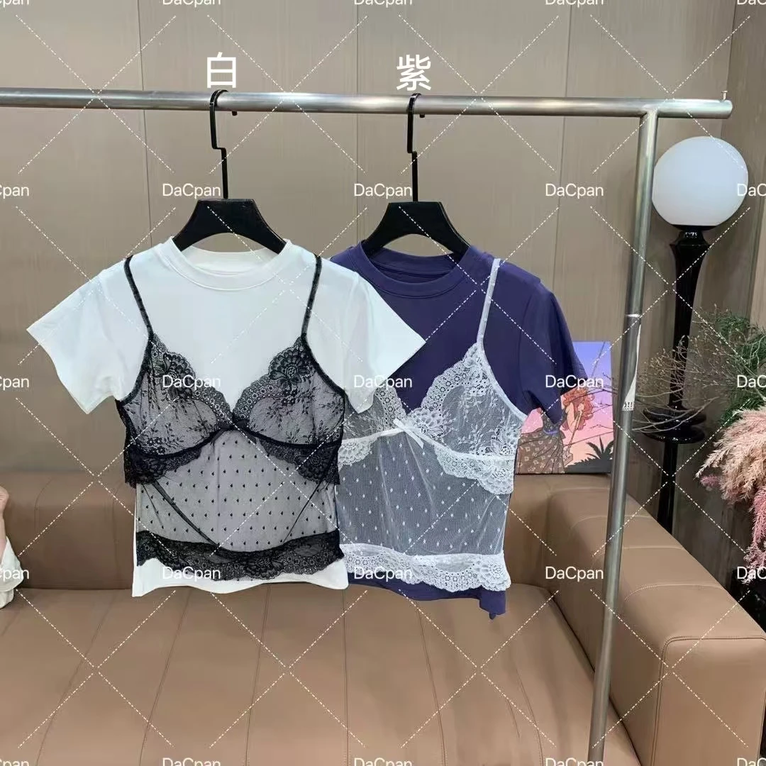 DACPAN-“纯爱序章”纯欲蕾丝假两件短袖上衣 2025/盼·PP 338